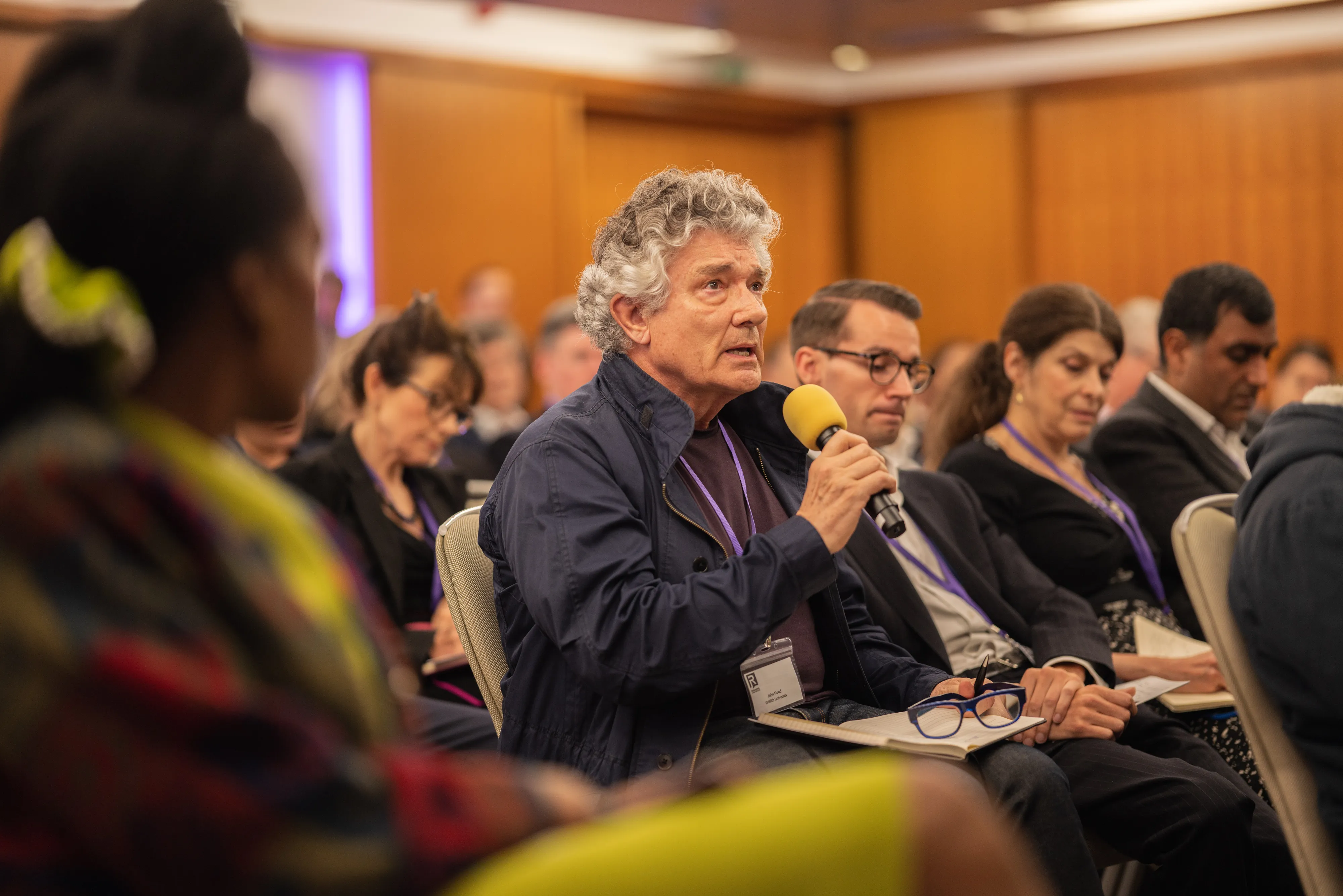 Conference audience question time session, London conference photography